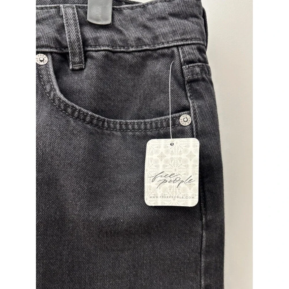 NWT Free People We the Free Sky High Black Denim Mini Skirt Size 10 Indie Sleaze
